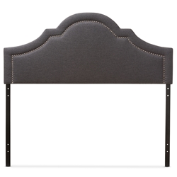 Baxton Studio Rita Modern and Contemporary Dark Grey Fabric Upholstered Queen Size Headboard